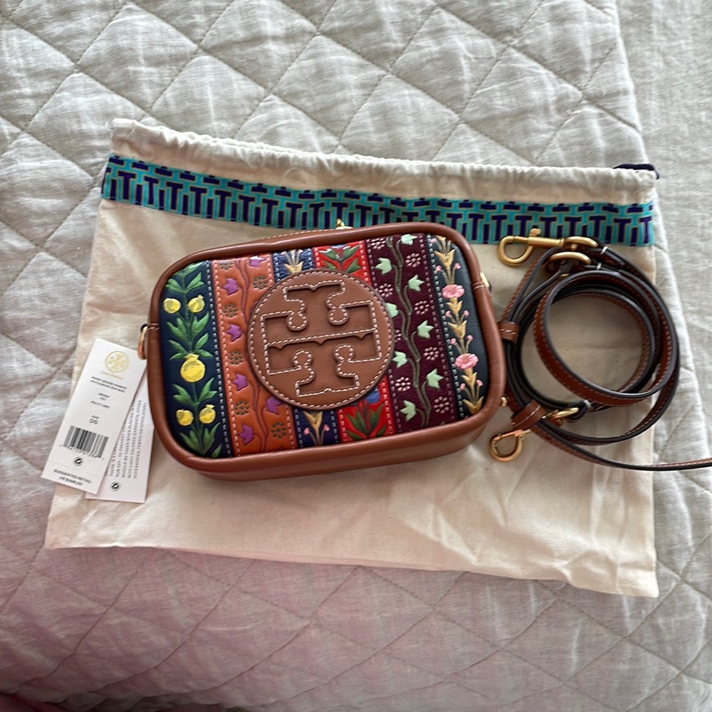 Tory Burch Perry Bombe Ribbon Patchwork Mini Bag Crossbody